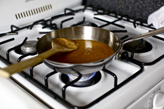 a light caramel that looks dark