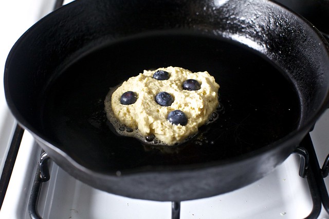 studded with blueberries