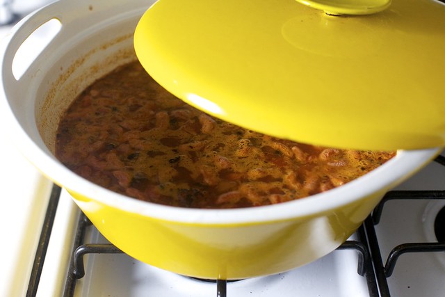 on a stove, in a stolen dutch oven