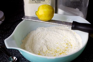 threading the dough with lemon zest