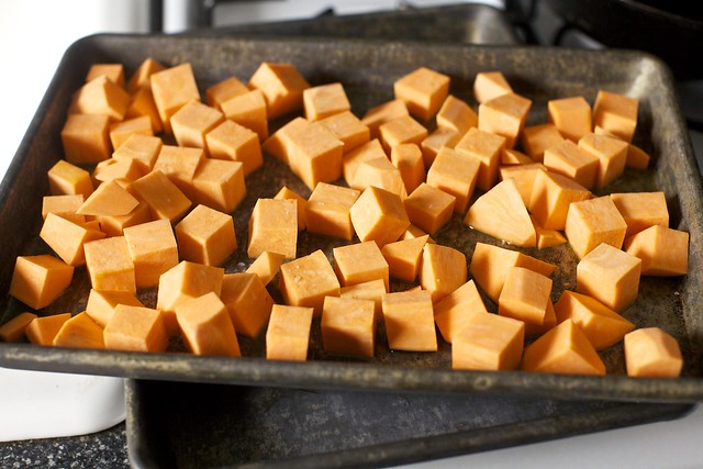 sweet potatoes, ready to roast