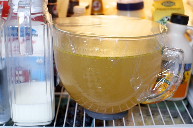 chill the broth (my fridge is an unapologetic mess)
