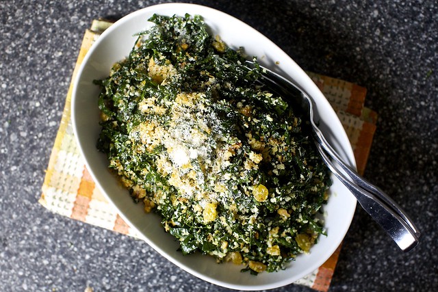 kale salad with walnuts and pecorino