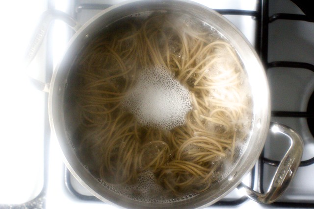 boiling the noodles