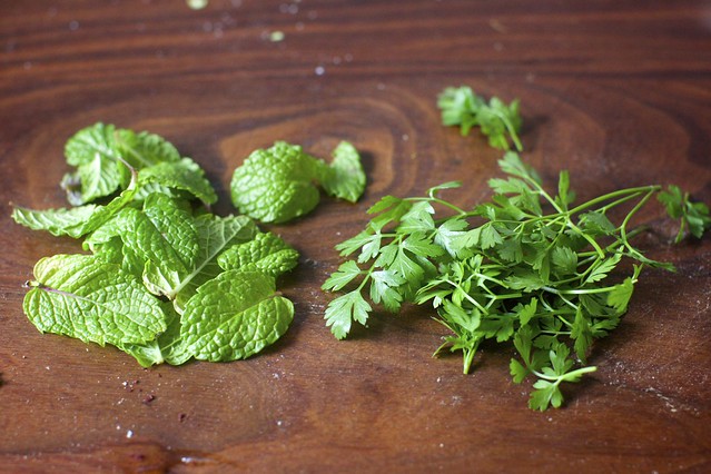 the last of my mint and parsley
