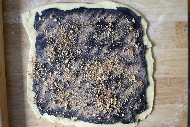 rolled out and filled