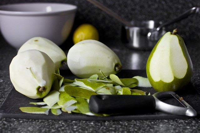 shedding pear skins