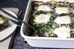 Baked Eggs with Spinach and Mushrooms