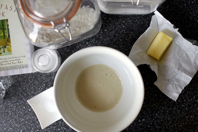 yeast is dissolved, a little foamy