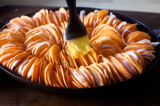 brushed with more butter and oil