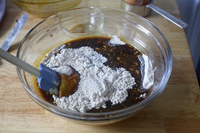 wet into dry, so much molasses