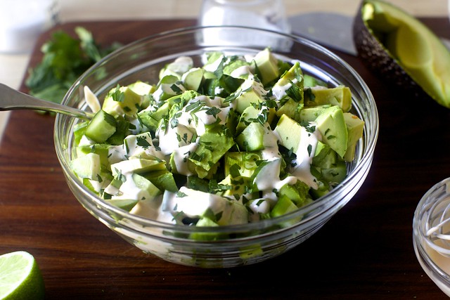 obsessively good avocado cucumber salad