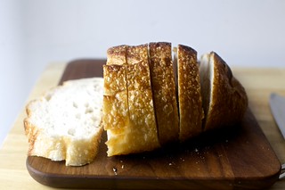 sliced, then fitted to bowls