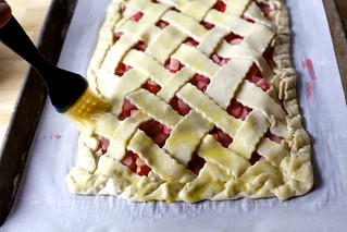 brush with egg, sprinkle with sugar