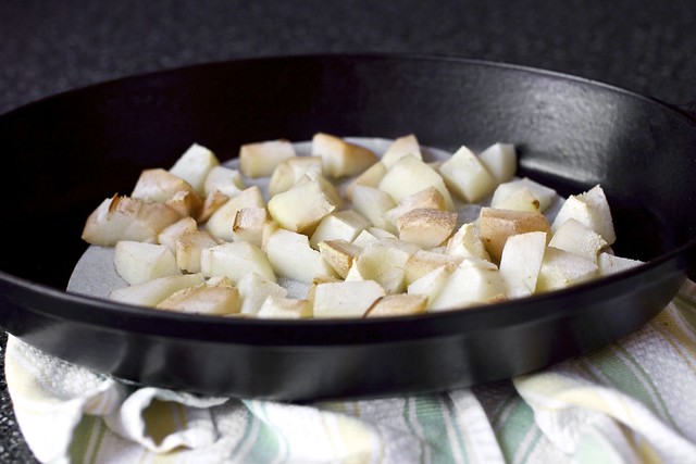 partially roasted chunks of pear