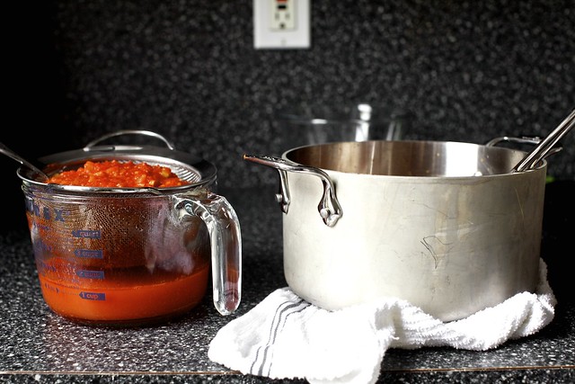 a hearty tomato soup's elegant leavings