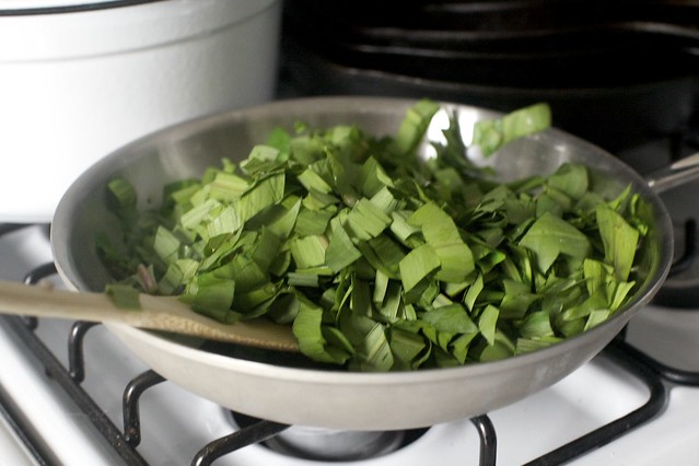 adding the leafy half