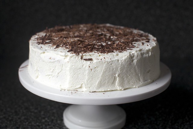 with chocolate shavings