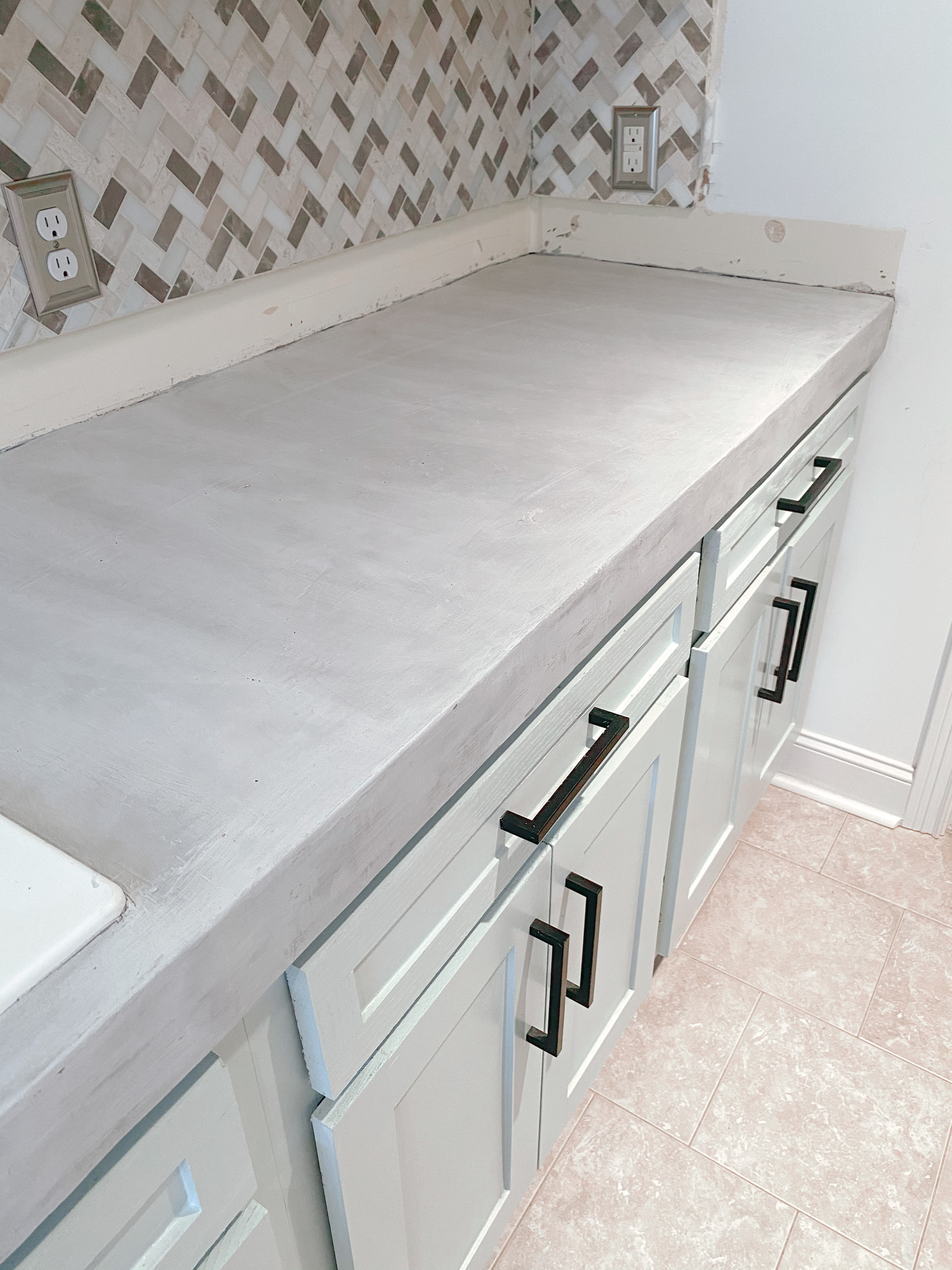 How To Make Your Own Concrete Countertops Without Removing Your Current Ones Farmhouseish