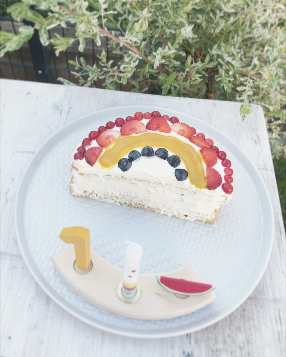 Life On Fernlane Ein Fast Zuckerfreier Kuchen Zum Ersten Geburtstag Im Regenbogen Style
