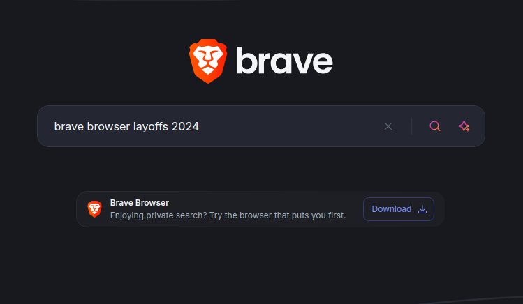 Brave Search screenshot