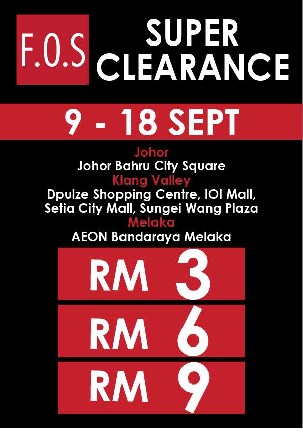 F.O.S RM3 Super Clearance Sale
