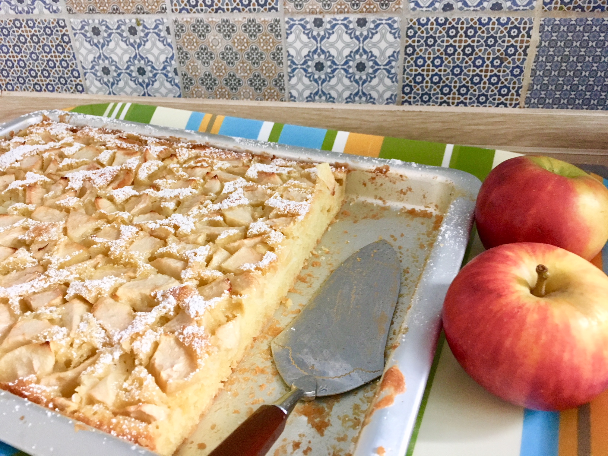 Apfelkuchen Vom Blech Wie Bei Oma Mit Saftigem Ruhrteig Ganz Normale Mama