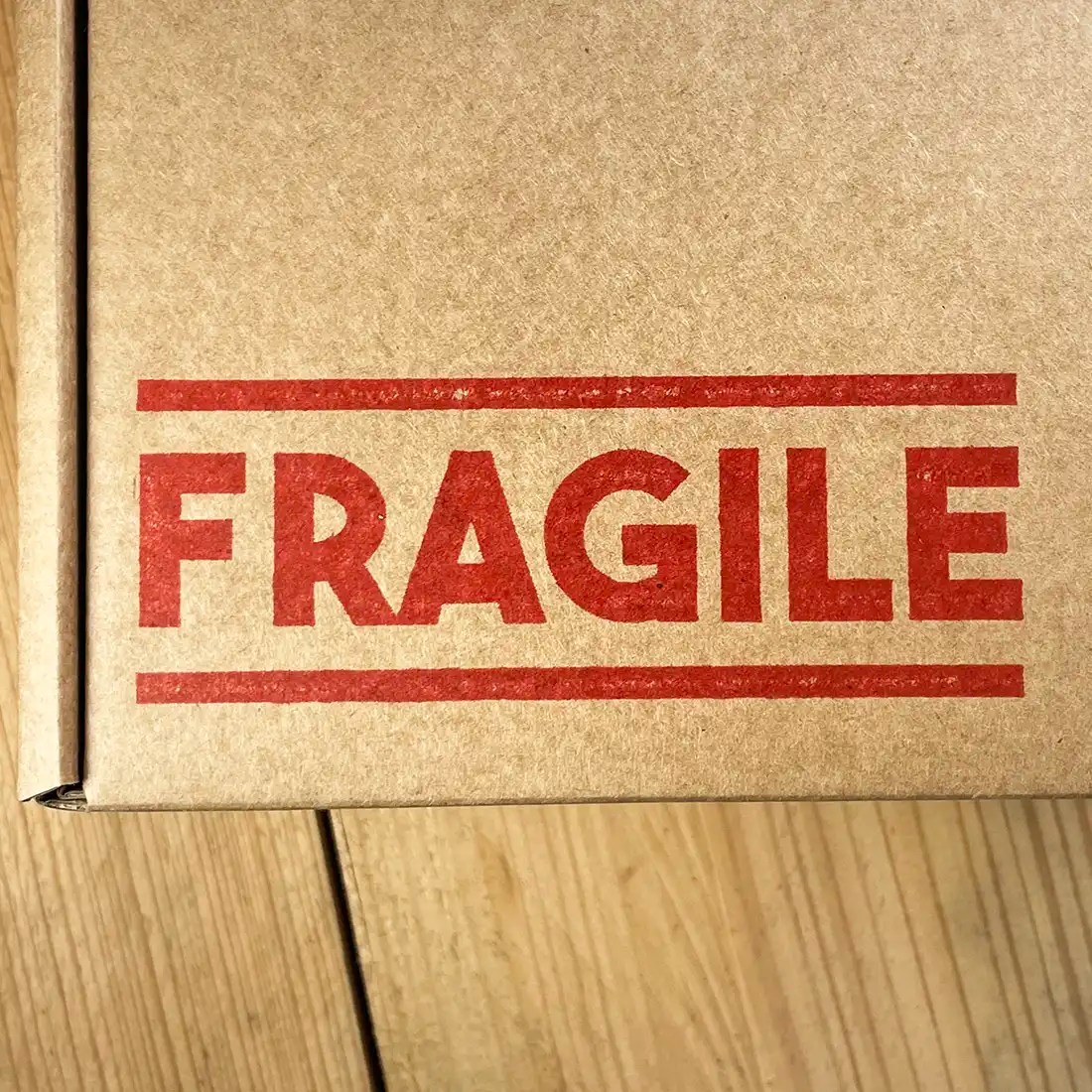 Fragile rubber stamp