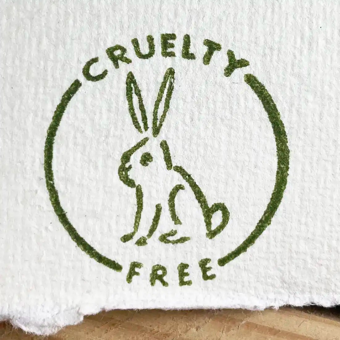 cruelty free rubber stamp