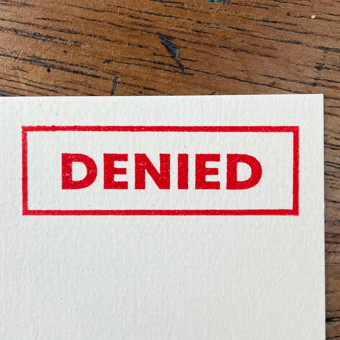 denied office rubber stamp