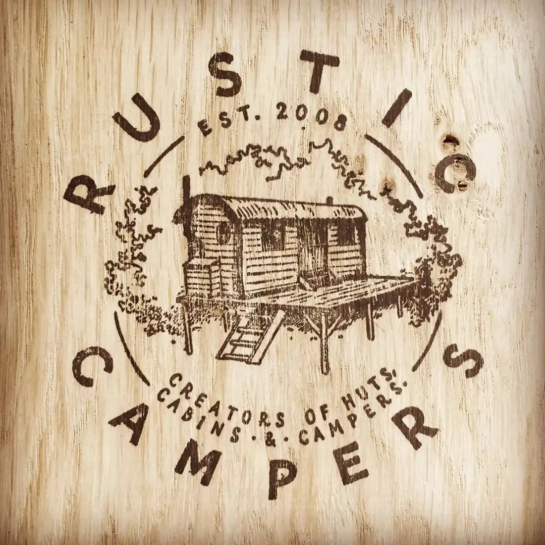 rubber stamp on wood