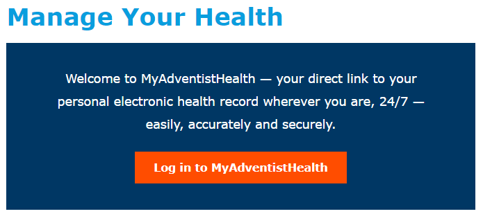 Adventist Health Patient Portal Myadventisthealthportal Org