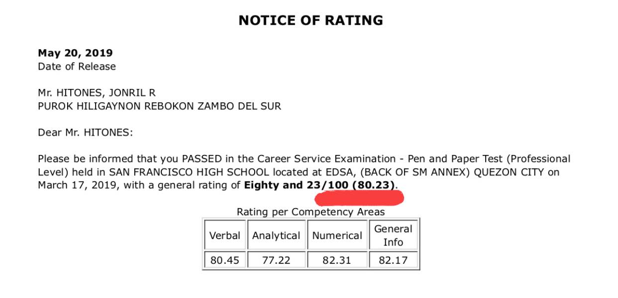 How To Get My Civil Service Exam Rating Ocsergs