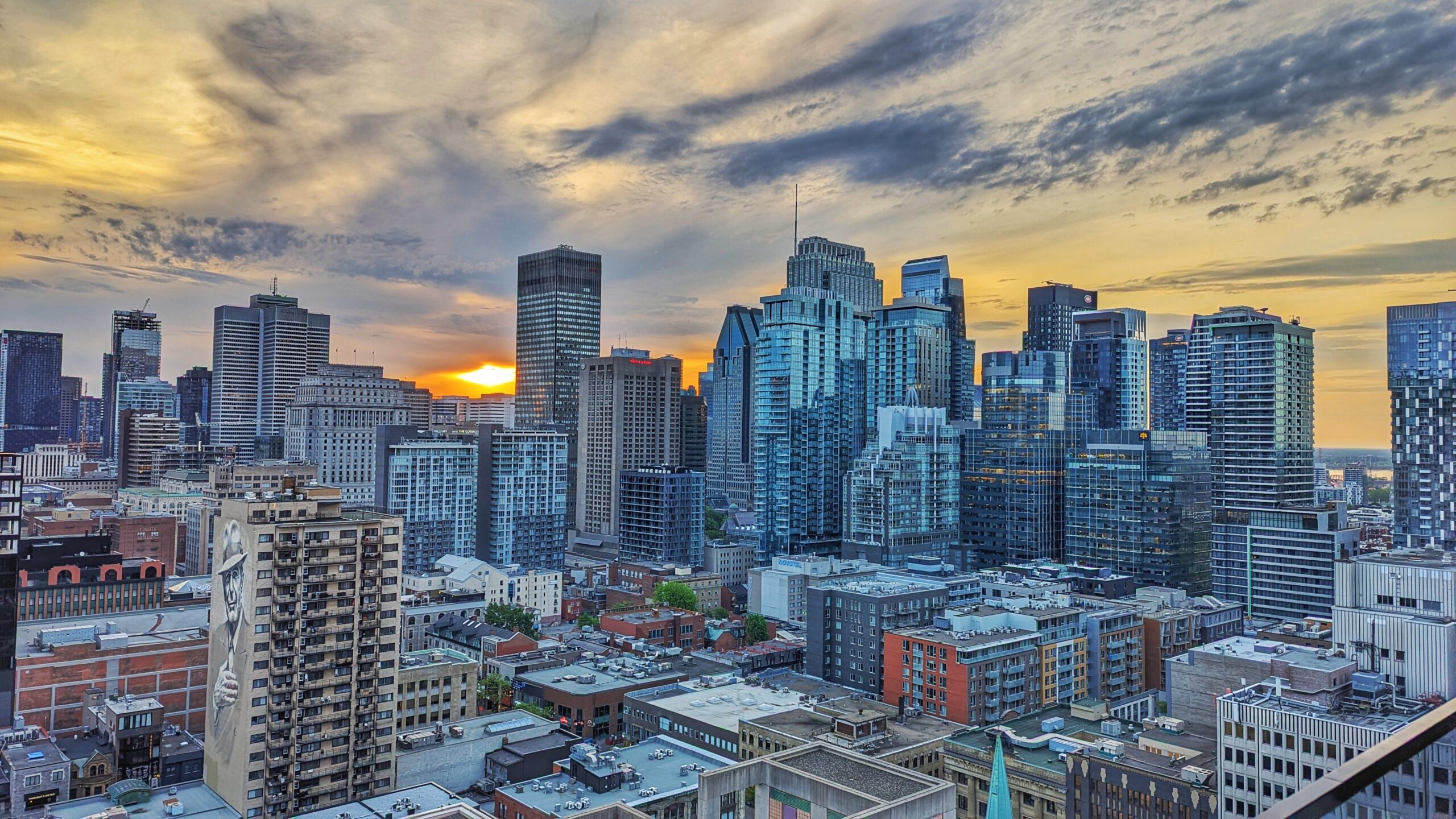 Montreal - Sunsrise from the 20th Floor photo by Birgit Pauli-Haack