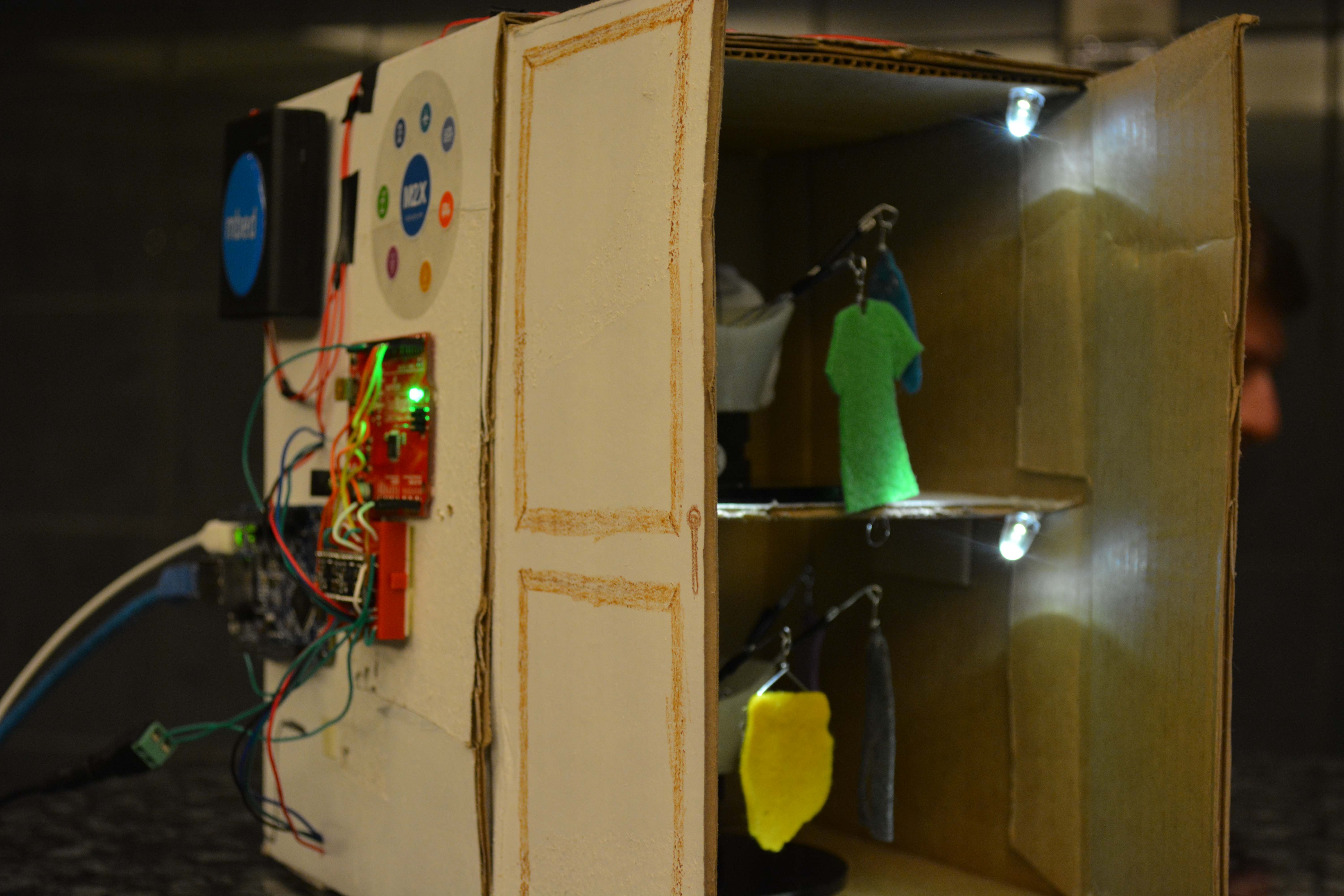 The mechanized racks of the automated closet