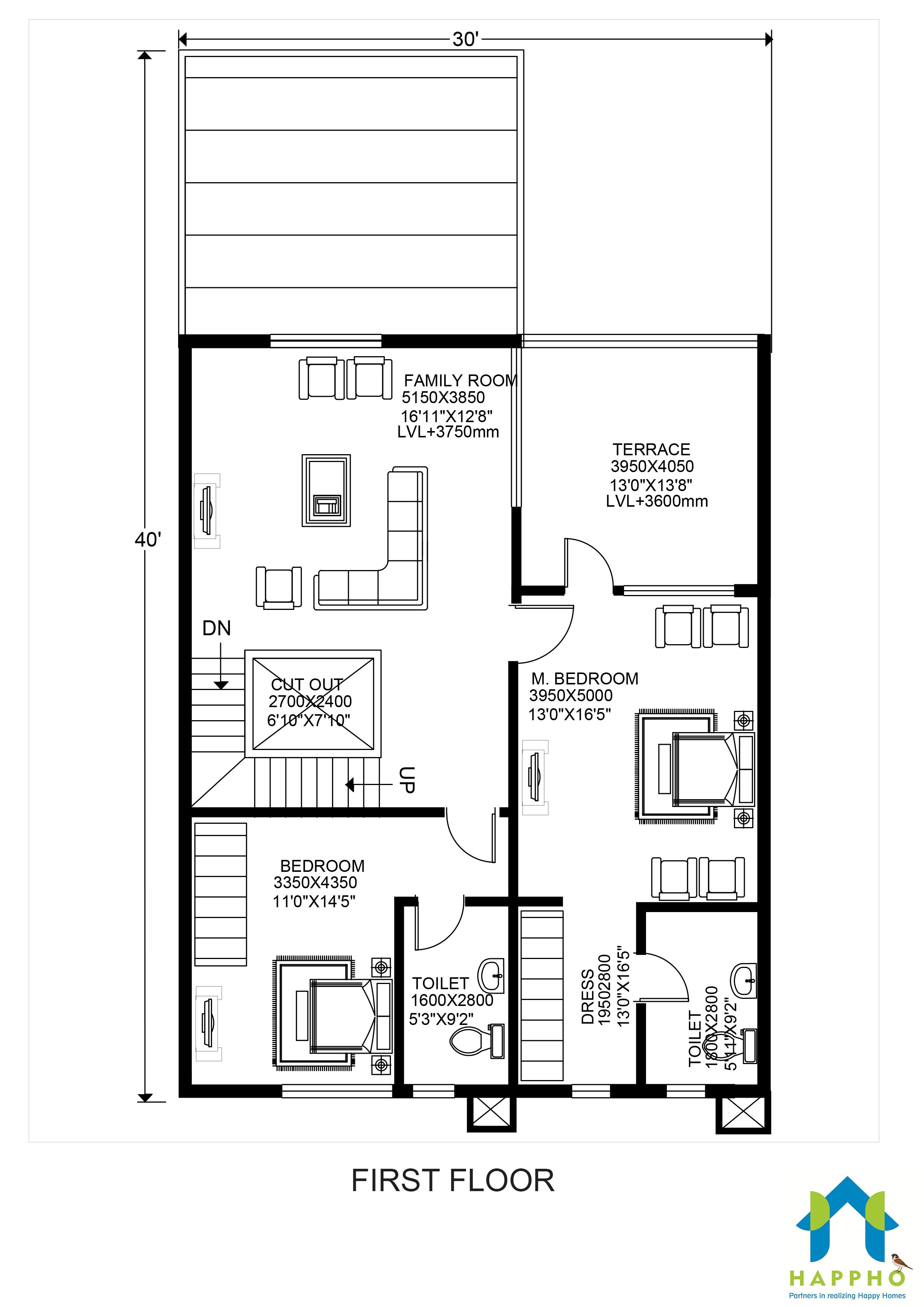 1200 Sqft 3040 House Plans India South Facing House Plan Per Vastu 30 By 40 House Design3bhk