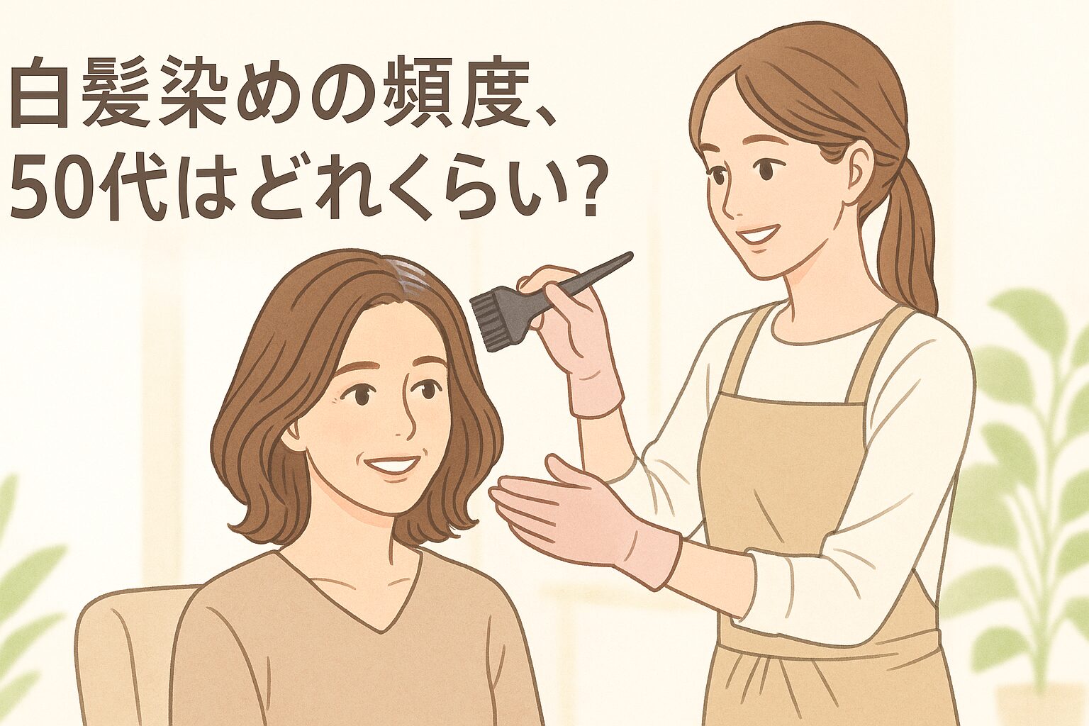 白髪染めのタイミングに悩む50代女性のイメージ