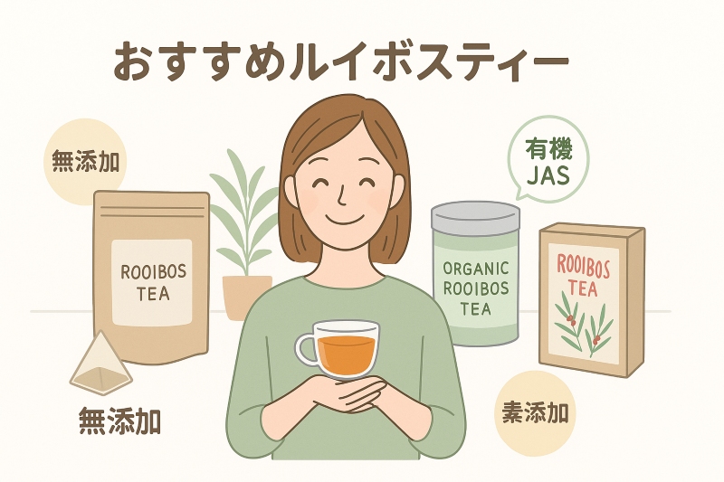 白髪ケアにおすすめのルイボスティー3種類のイラスト紹介