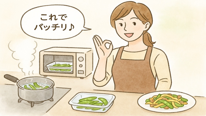 スナップエンドウをもっと安心・おいしく食べたいなら、やっぱり加熱調理がおすすめ