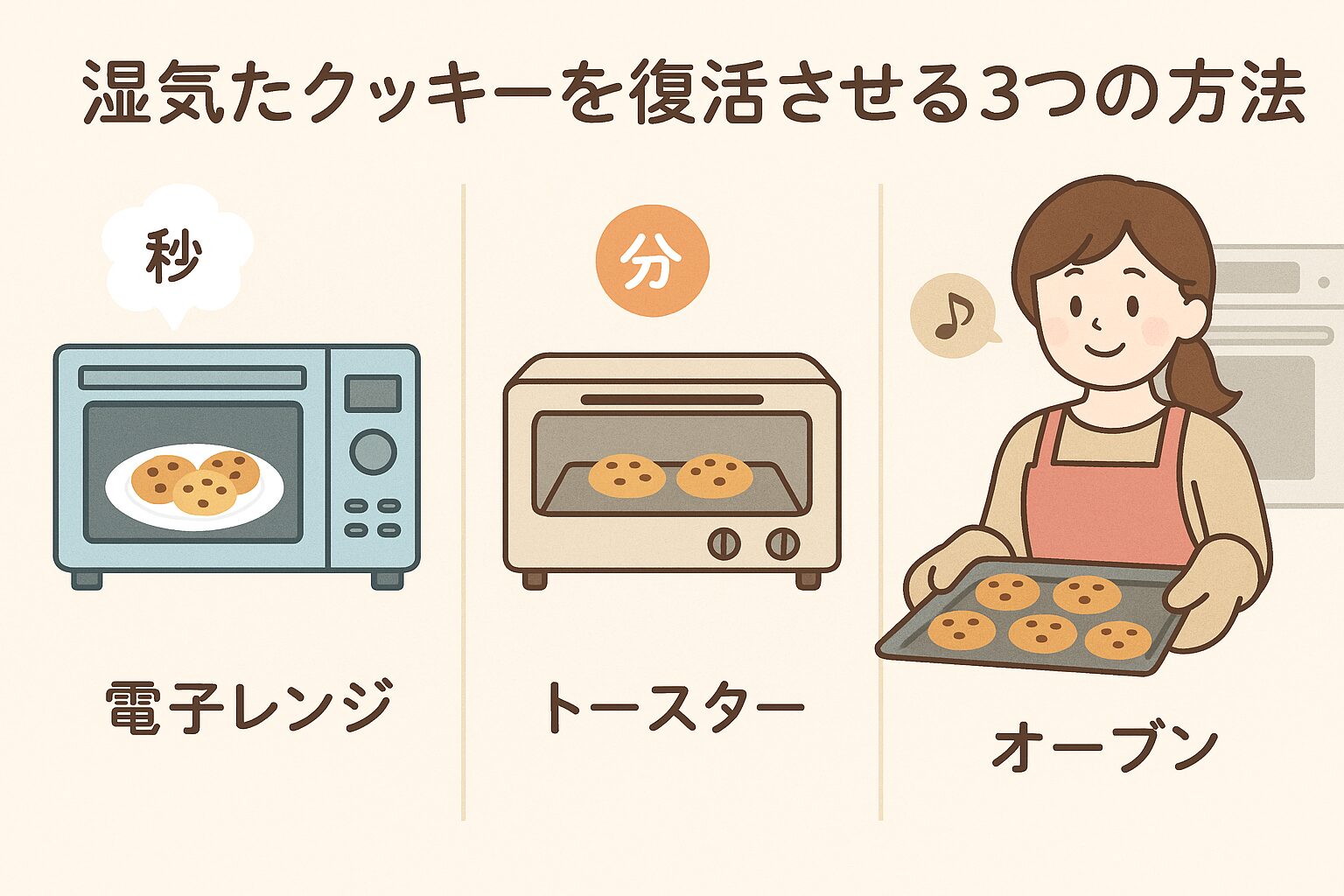 湿気たクッキーを電子レンジ・トースター・オーブンで復活させる3つの方法