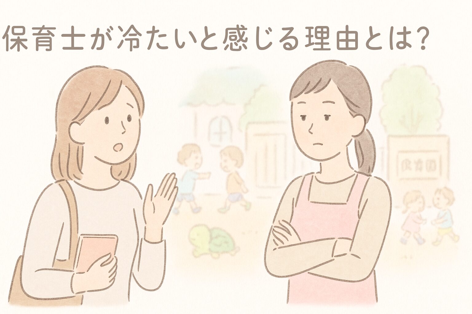 保育士の態度に戸惑う保護者の登園シーン