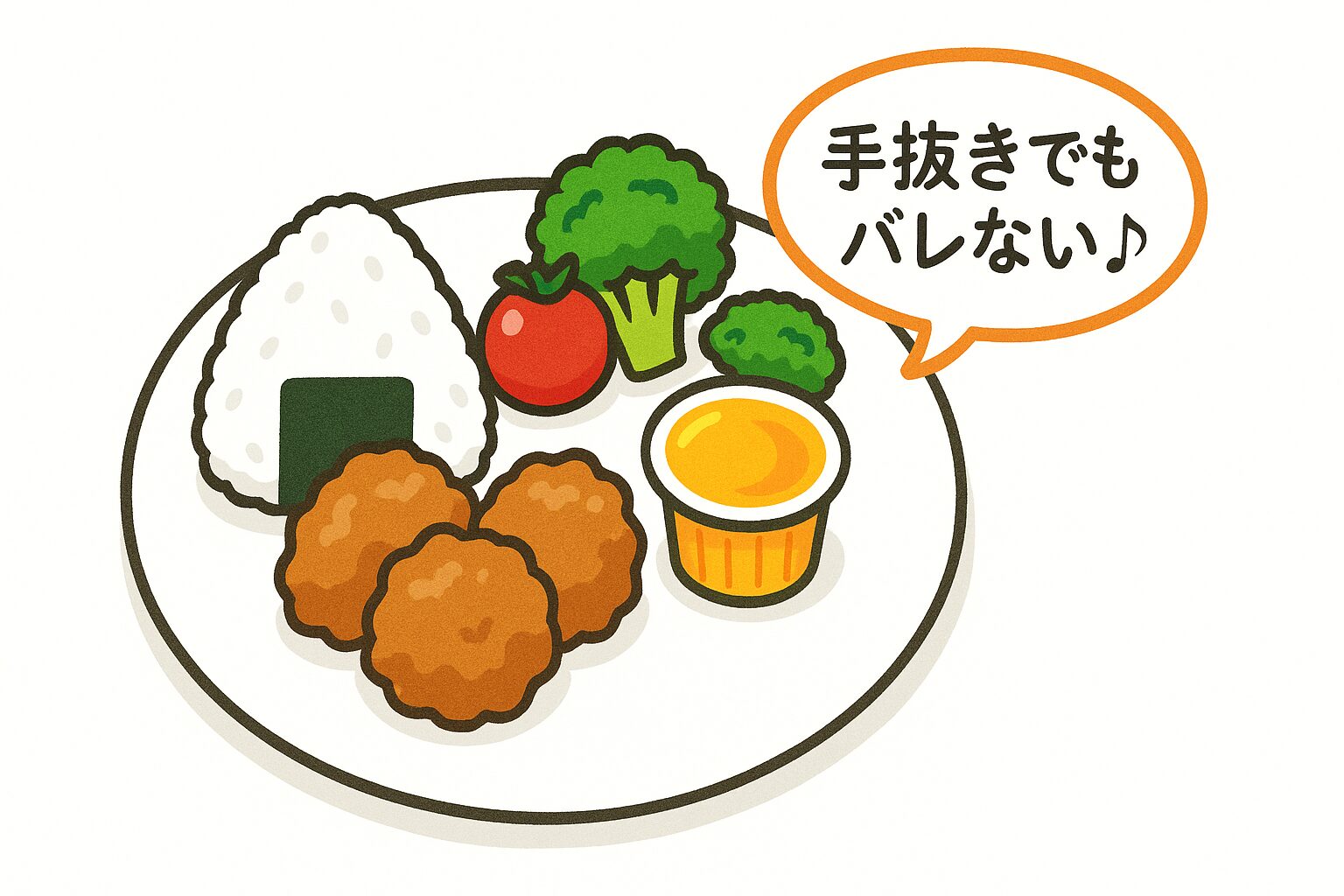子どもが喜ぶ手抜き感ゼロのワンプレートランチ(おにぎり・唐揚げ・野菜・ゼリー)