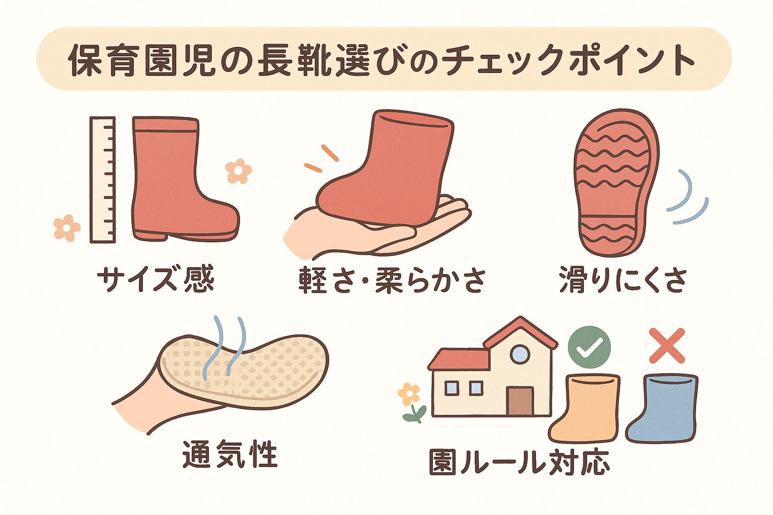 保育園児の長靴選びでチェックすべき5つのポイントを図解で紹介