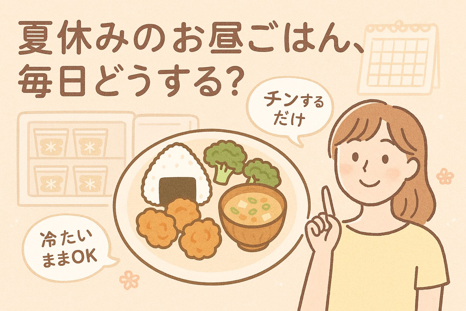 夏休みのお昼ごはんを1週間ローテで乗り切るプレートイメージ