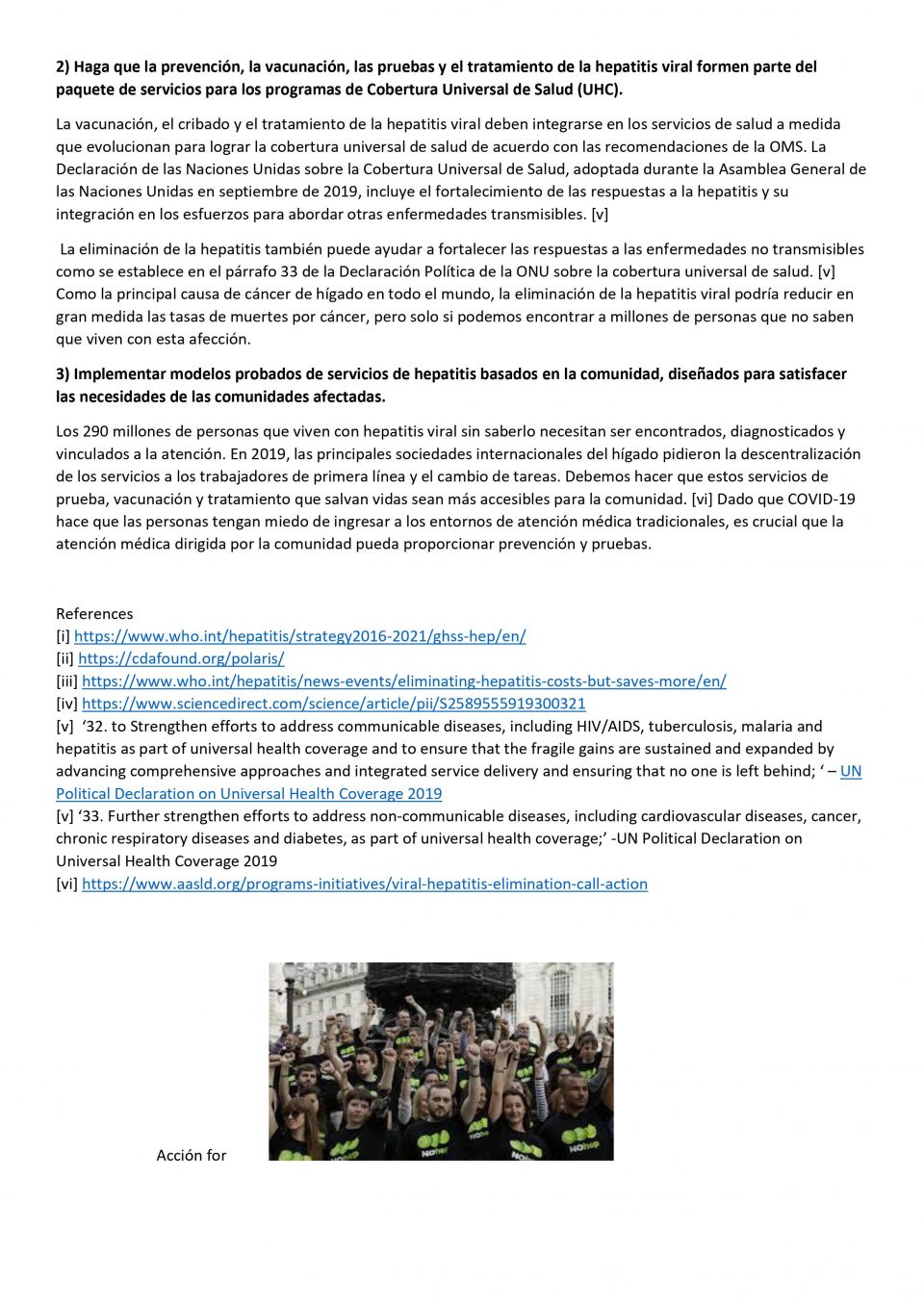 carta abierta a los gobiernos del mundo para eliminar la hepatitis viral