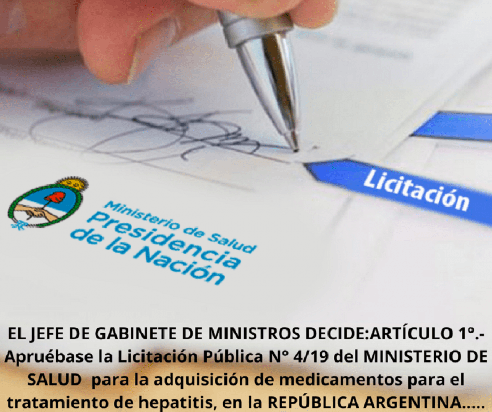 Hepatitis C, firma de la licitación adjudicada