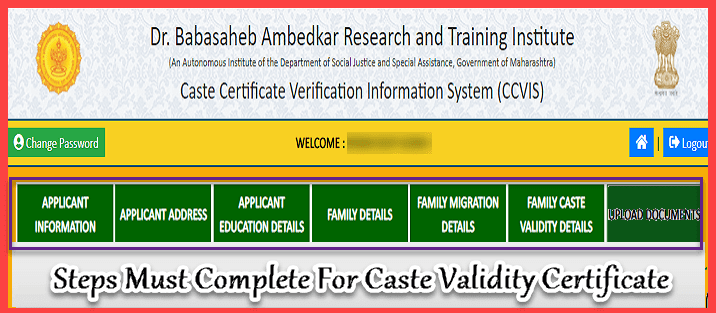 caste validity certificate maharashtra online STEPS