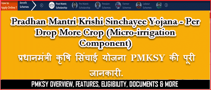 प्रधान मंत्री कृषि सिंचाई योजना - प्रति बूंद अधिक फसल (सूक्ष्म सिंचाई घटक) योजना की पूरी जानकारी. 1 PMKSY Pradhan mantri krishi sinchayee yojna