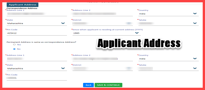 caste validity certificate online application applicant address