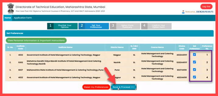 Diploma Pharmacy Cap Round Option Form कैसे भरे! Cap Online Form 2022 भरने की पूरी जानकारी. 6 d pharmacy option form filling set preference